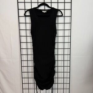 Good American Ruched Tank Mini Dress‎ Womens 4 XL Black GDK0052 Casual Stretch